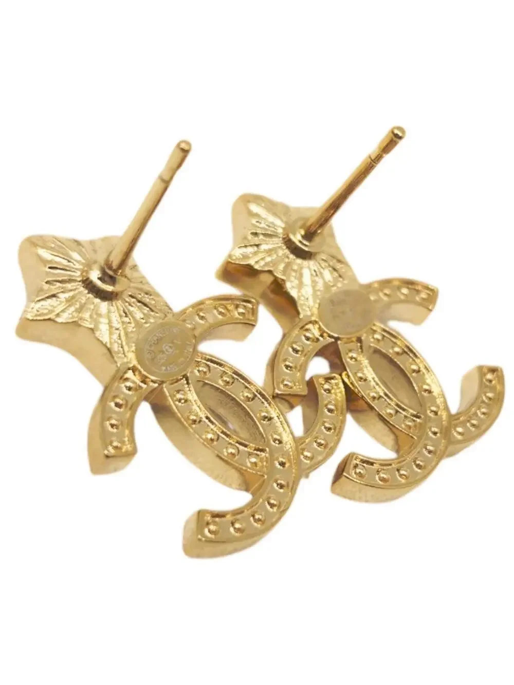 Chanel Cc Logo Star Earrings Gold-Tone #246678C11B